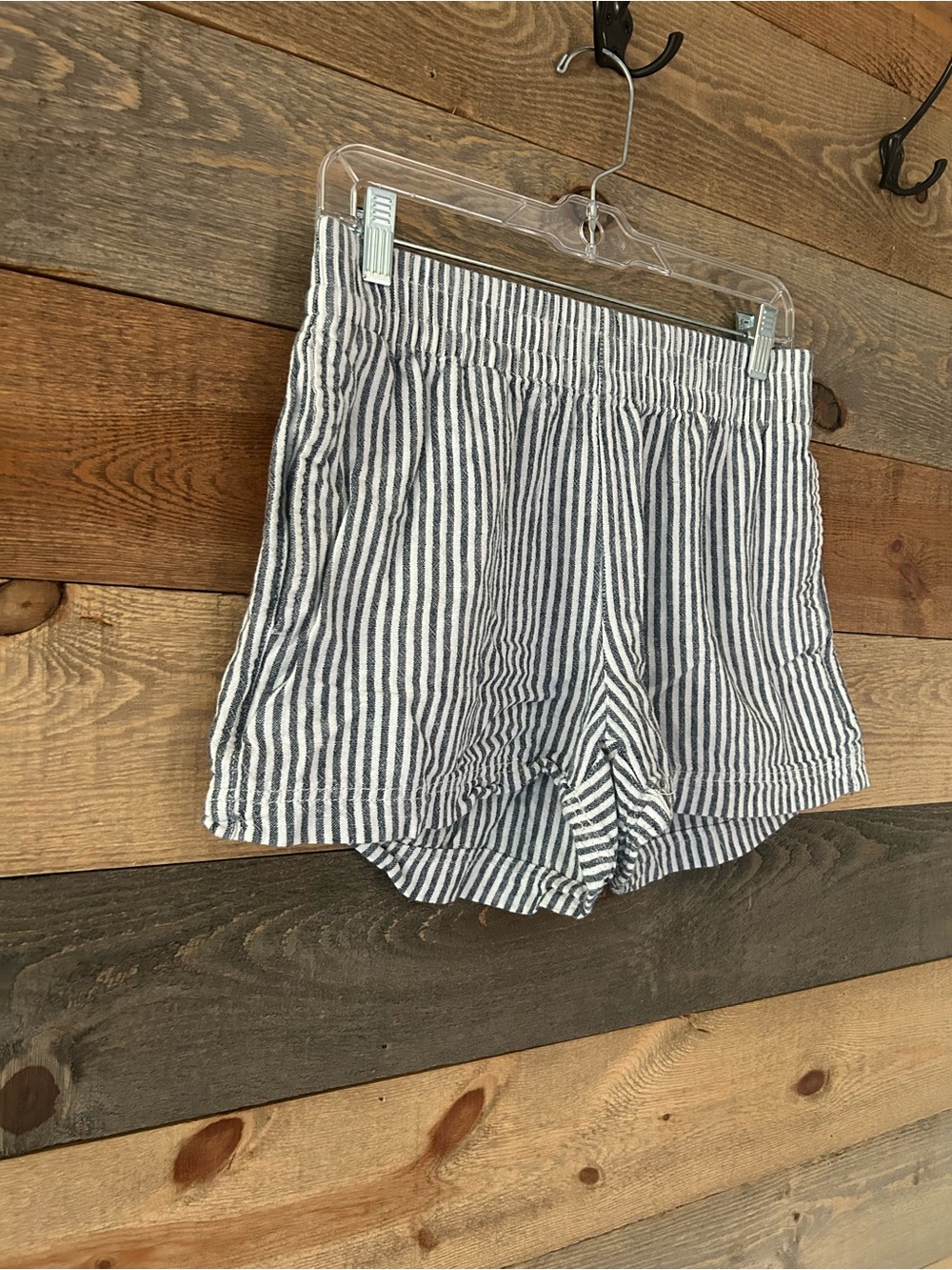 Old Navy Blue & White Striped High-Waist Women's Shorts Size M - Picture 2 of 4